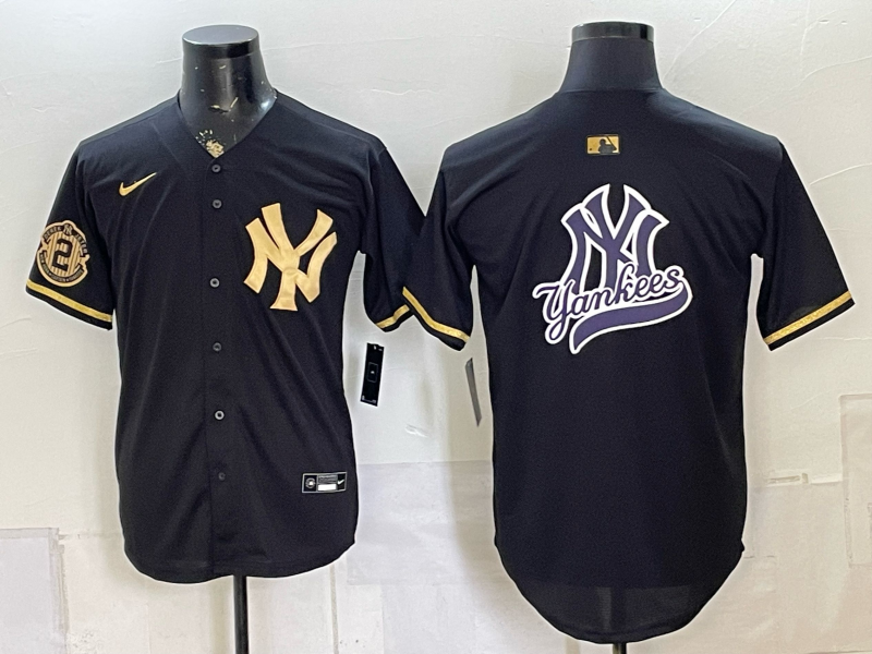 Men 2026 New York Yankees blank black Nike MLB Jersey 08040018->new york yankees->MLB Jersey